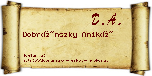 Dobránszky Anikó névjegykártya