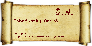 Dobránszky Anikó névjegykártya